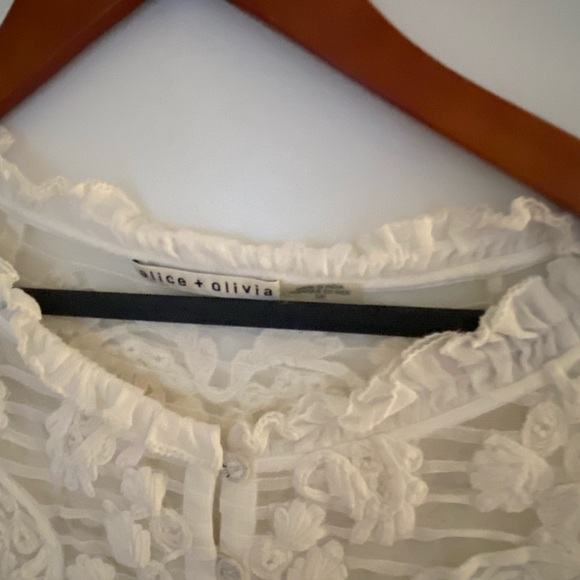 ALICE + OLIVIA 
Lavone Embroidered Button Down Blouse, XS $395 - Picture 3 of 5